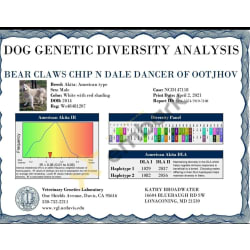 Uc Davis Genetic Diversity DNA Test results 