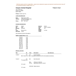 Ultrasound report that led to splenic tumor surgery. During surgery lymphatic vessels were  spotted on a segment of the Smaill intestines near the jejunum. A post mortem biopsy will be done to  verify any lymphangestagia.  Until then we bought him so much deserved tiem as he is functioning quite well. 