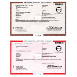 OFA Eye and Congenital Cardiac Certificates