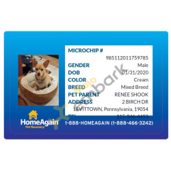 HomeAgain Microchip Information 