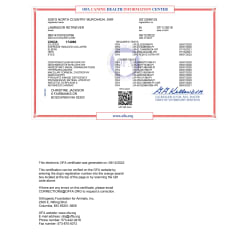 OFA CHIC certificate 